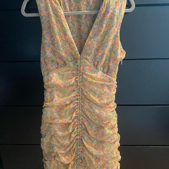 ZARA Floral Ruched Dress - Picture 2 of 4